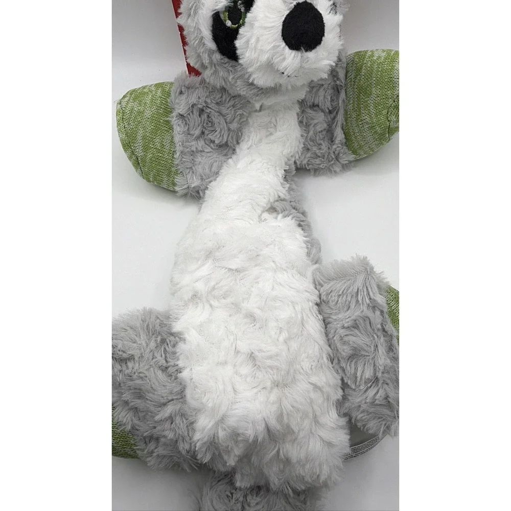 KONG Flopzie Low Stuff Raccoon Dog Toy Squeaky Weighted Medium LWF24